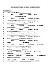 Bài tập Tiếng Anh Lớp 6 - Unit 12 Sports and pastimes